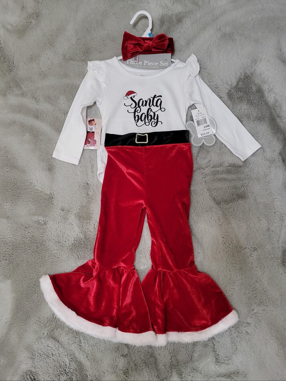 Nwt Baby Essentials "Santa Baby" Outfit Set
